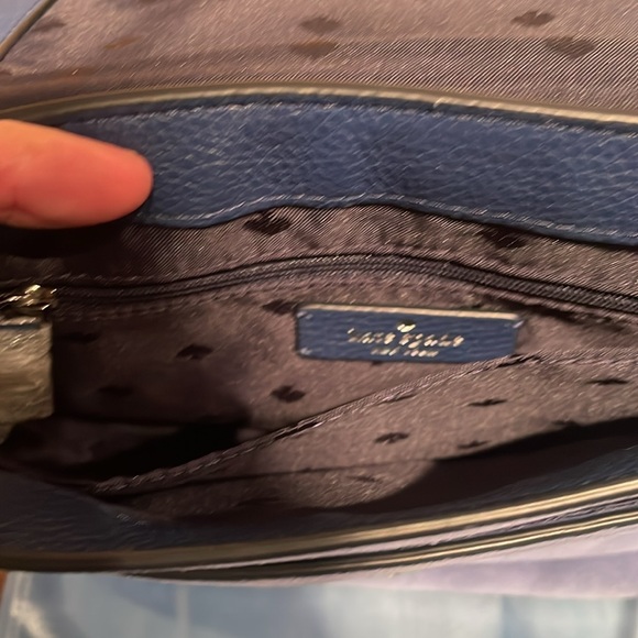 NWOT Kate Spade Blue Suede & Pebbled Leather Shoulder/Crossbody Bag MSRP $399 - Picture 10 of 11